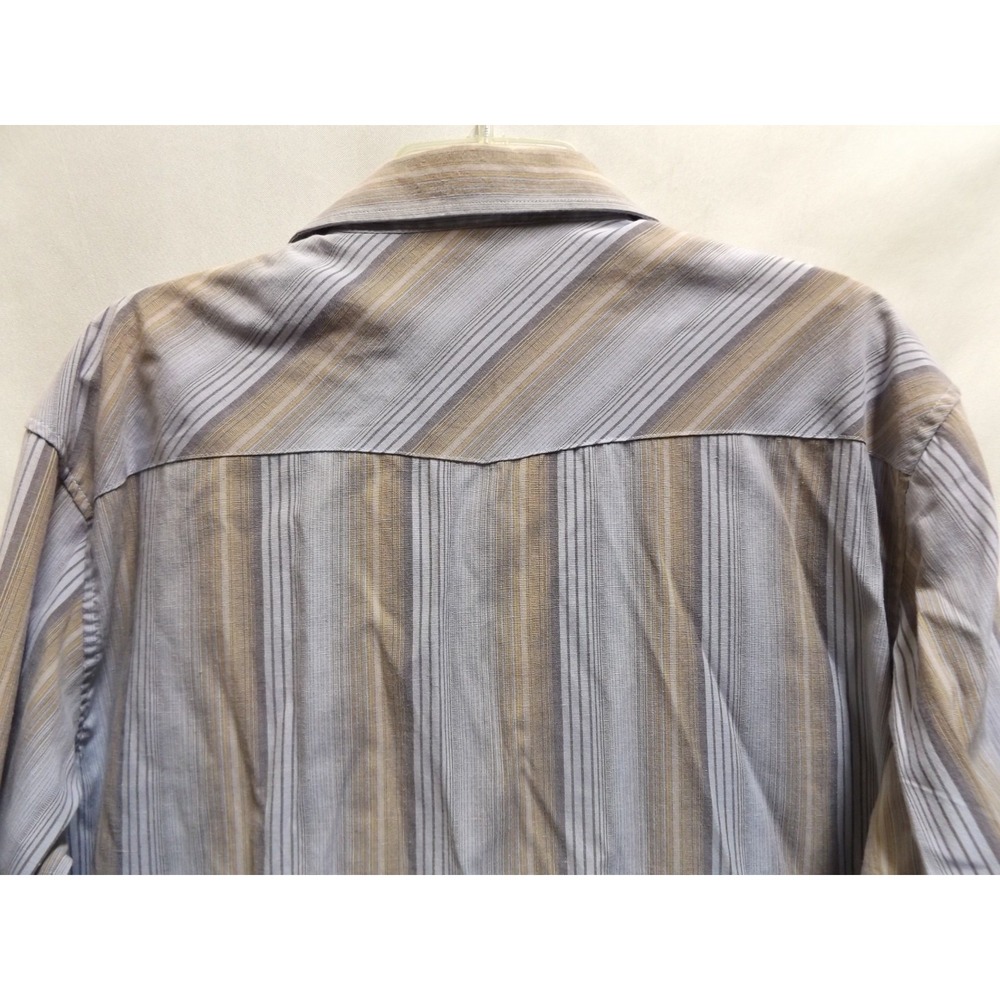mens TRAILBLAZER WESTERN Striped SHIRT, Pearl snaps, sz LT - Picture 5 of 10
